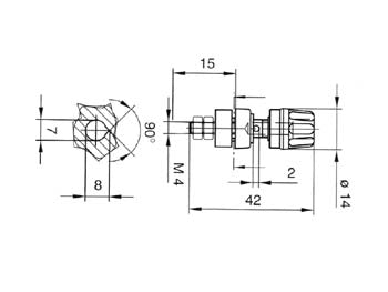 Prof. Klemskrue, isoleret - Sort, 4mm (PKI 10A)