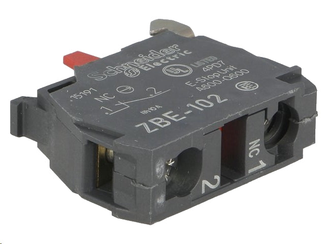 Kontaktblok - NC, 3A/240VAC, 0.55A/125VDC, 22mm, frontfix