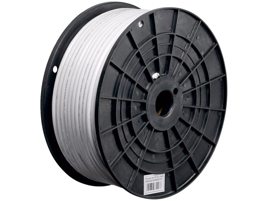 COAX antennekabel 75ohm 4 skærm CCS Hvid Ø8,2mm (metervarer)