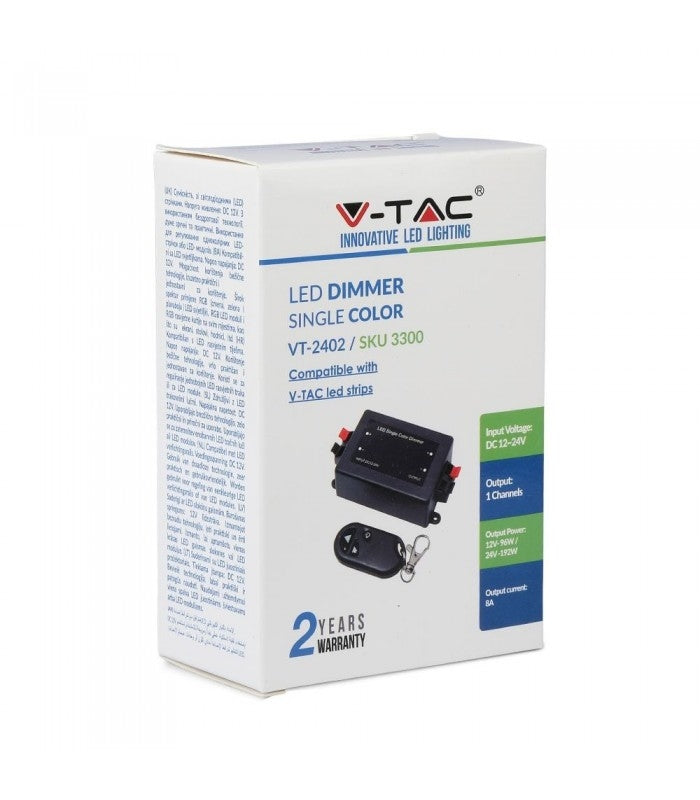 Trådløs dæmper med fjernbetjening - RF trådløs, memory funktion, 12V/24V (96W / 192W)