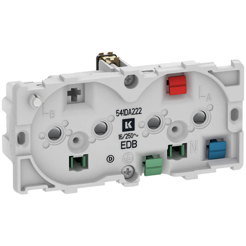 Fuga dob. EDB stikkontakt 2-pol m/jord og LED 2m