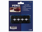 Selvklæbende filtpuder - Rund, Ø20mm, Sort (20 stk.)