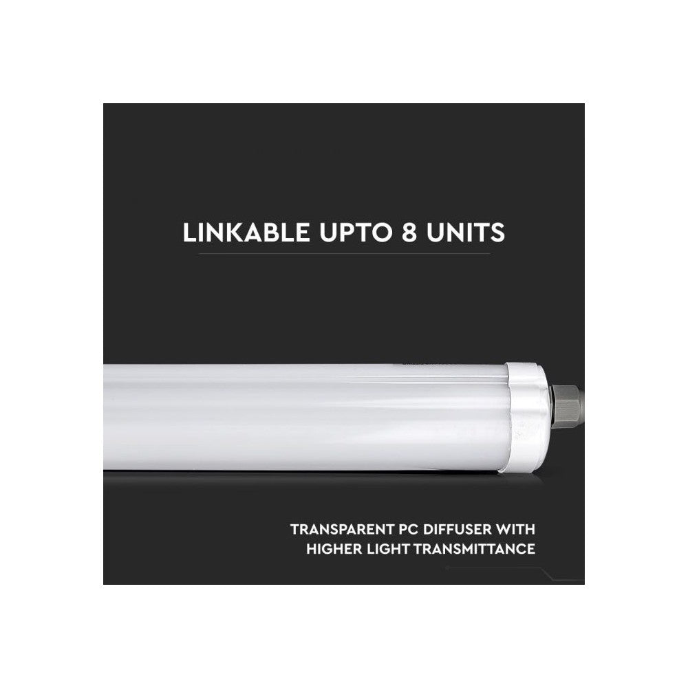 V-Tac vandtæt 36W LED armatur - 120 cm, 120lm/W, Samsung LED chip, IP65, 230V