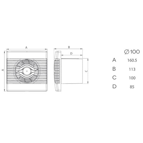 pRemium ventilator m. kugleleje og hygrostat