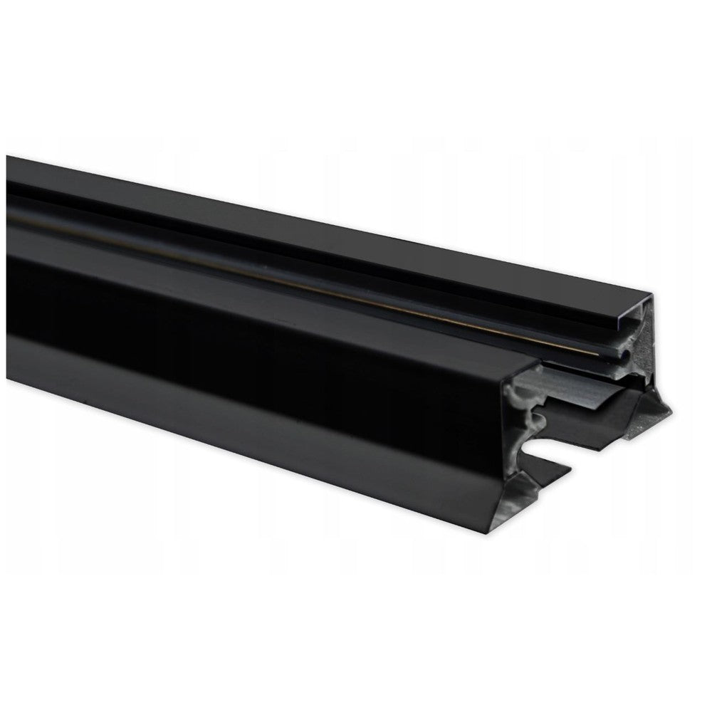 Sort 1-faset 1 meter skinnespot med tilslutning og endeprop til 230V