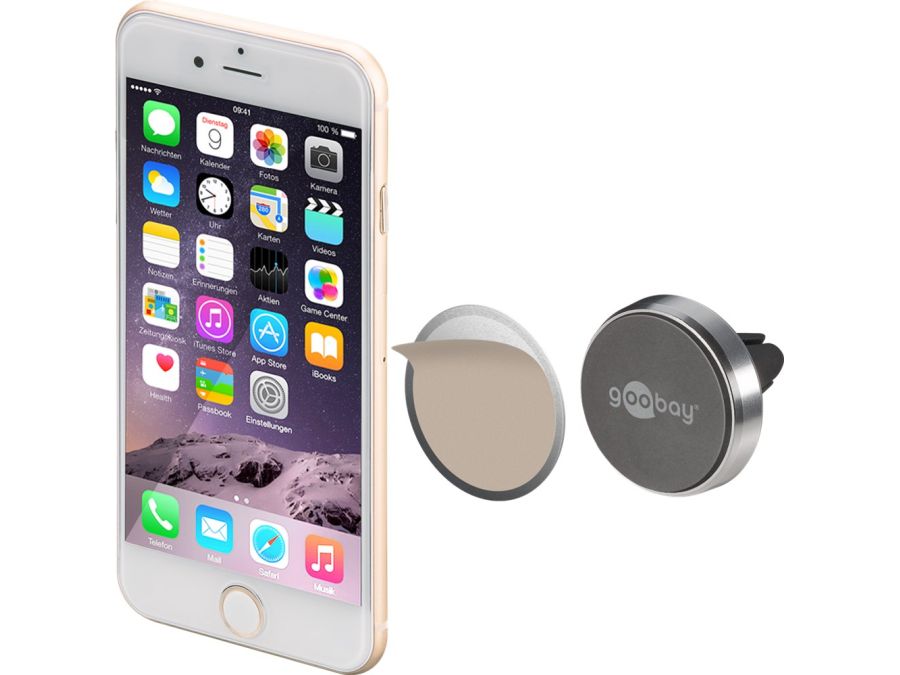 Magnetisk smartphone holder - Med Vent Clip (Ø45mm), Sort