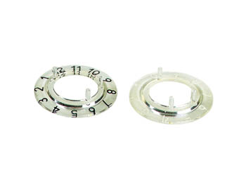 Talskive til 21mm knap - Transparent, 12 hvide cifre