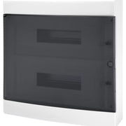 Gruppetavle 2x18 modul, hvid med røgfarvet låge, IP40