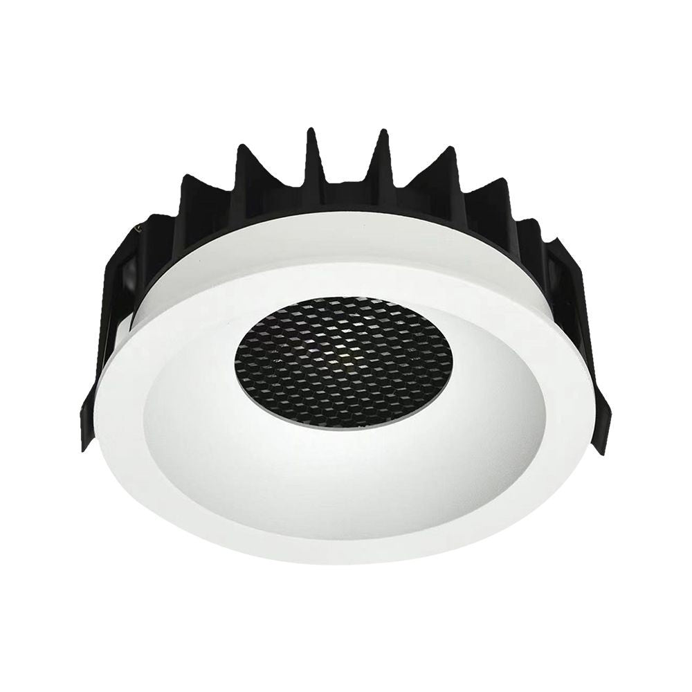 24W LED honey comb downlight med 3i1 funktion, hvid ring og sort køling - 2540lm, RA90.