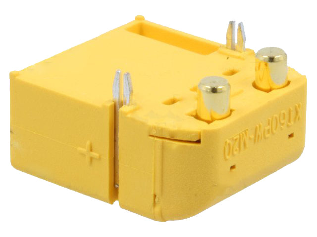 DC-XT60 fatning - 2pol, 90° han, printben