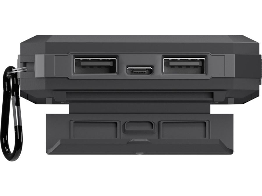 Powerbank 8.0 med solcelle og lygte - 8.000mAh, Sort