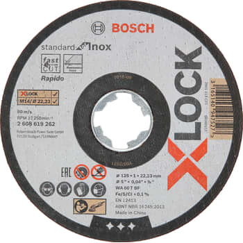 Bosch X-LOCK skæreskive STDI, 125 x 1,0 mm, Inox