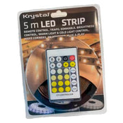 LED bånd 5m. Varmt til koldt lys. Dæmper. 4 samlestykker.
