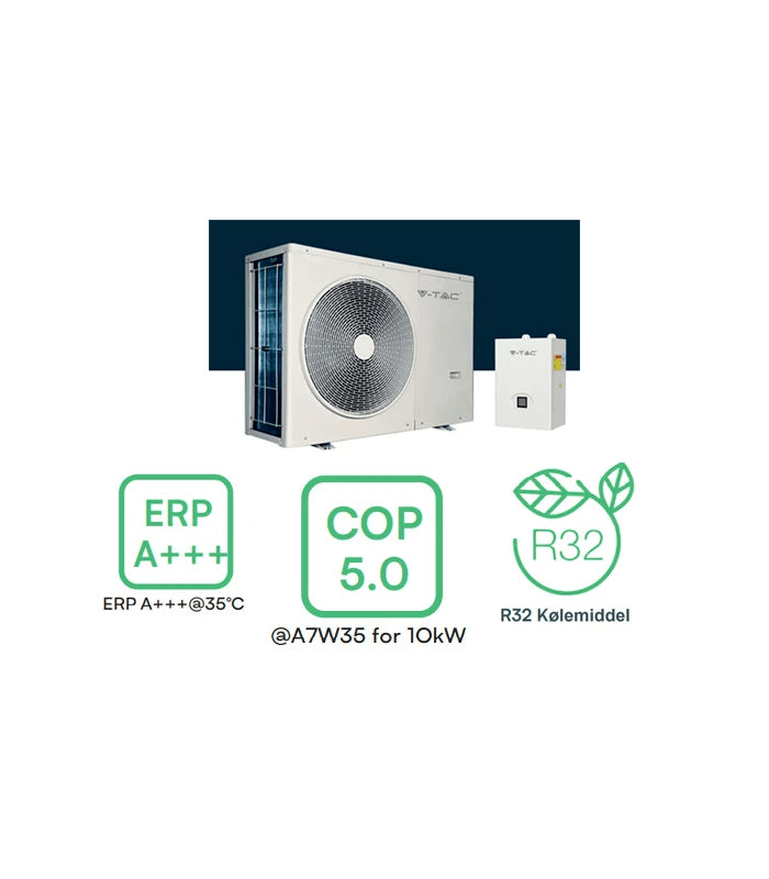 V-TAC 16kW Monoblock Varmepumpe Luft/Vand