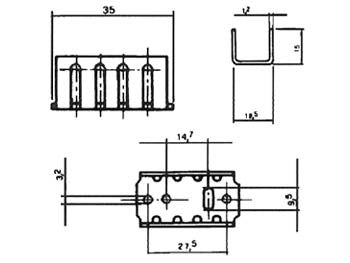 Køleplade - TO220 u. printben 17.5°C/W (35x19x15mm)