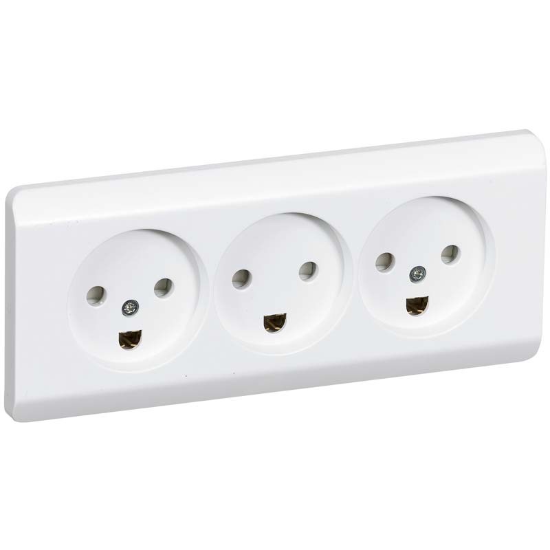 Opus 66 stikkontakt planf. trippel 2 tænding hvid