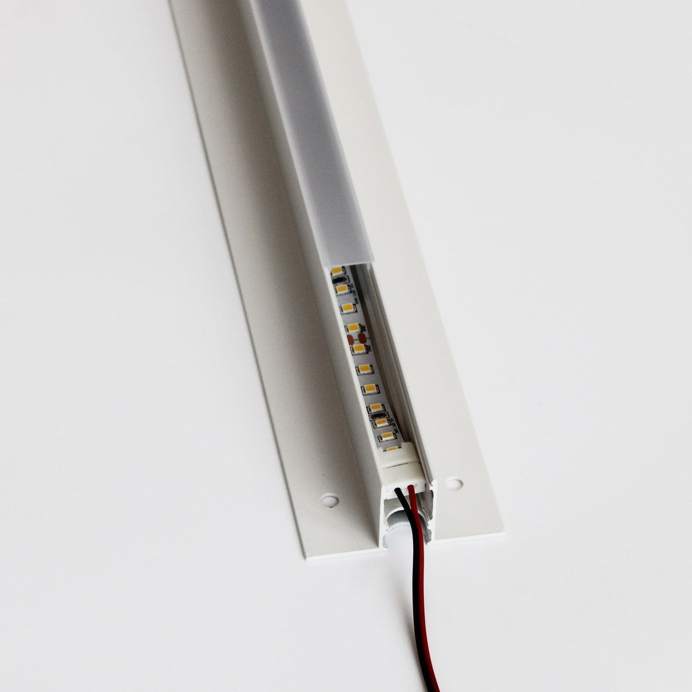 Troldtekt Skinne til LED strips - Planforsænket, 120 cm, Forlængbar