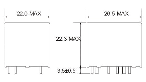 Autorelæ - 12Vdc 30A, 1 x skifte (SPDT), 7-ben