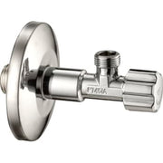 1/2" x 3/8" ventil krom lang model med stor roset u/omløbere (1 stk. i æsken)