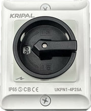 Kripal forsyningsadsk. 25A AC23 3P+N Grå/Sort