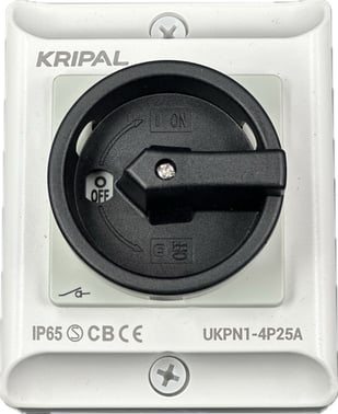 Kripal forsyningsadsk. 25A AC23 3P+N Grå/Sort