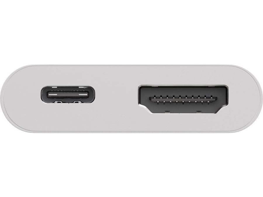 USB-C til HDMI PD adapter (4K) - USB-C ladeport, Hvid (15cm)
