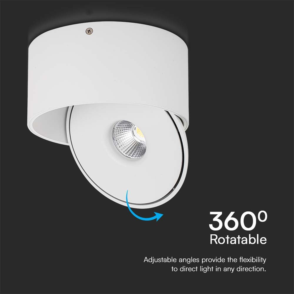 30W Overflade COB Downlight - 3i1, Hvid Hus, 28W Effekt, 2500lm, RA90