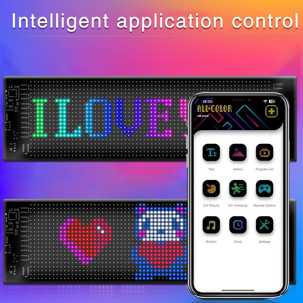 Pixel matrix panel 32x96 - Bluetooth, 5V USB til DIY projekter og festlig belysning