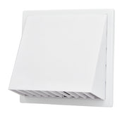 Vægrist med hætte - 170x170mm, Ø125mm, Hvid