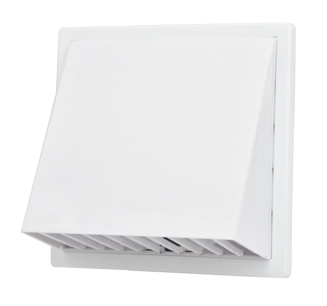 Vægrist med hætte - 170x170mm, Ø125mm, Hvid