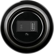 Dobbelt USB oplader USB-A + USB-C Glans sort
