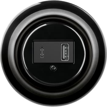 Dobbelt USB oplader USB-A + USB-C Glans sort
