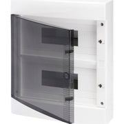 Gruppetavle 2x12 modul, hvid med røgfarvet låge, IP40