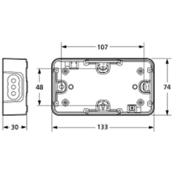 LK Opus 74 underlag 1½ modul vandret - antracit