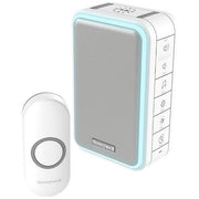 Trådløs ringeklokke m. halogenlys inkl. dørtryk - hvid