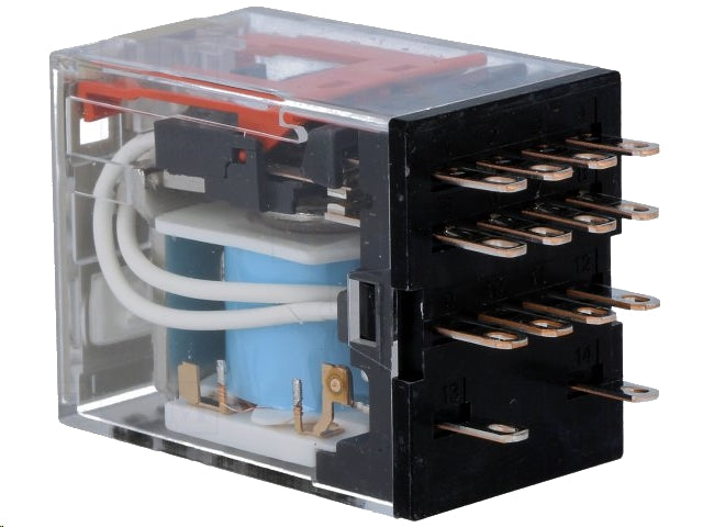 Heavy duty relæ - 24VDC / 5A, 4 x skifte (4PDT)