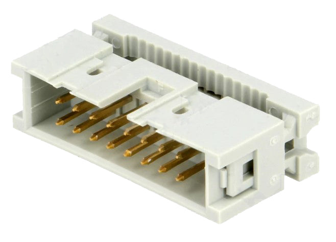 IDC fatning til 1,27mm fladkabel - 16pol (2x8) han (2,54mm)