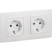 Niloe dobbelt stikkontakt 2 POL + N 230V HVID