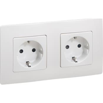 Niloe dobbelt stikkontakt 2 POL + N 230V HVID