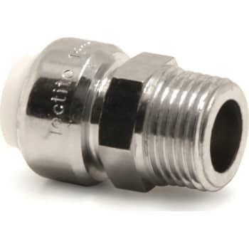 Tectite overgangsnippel 15 mm x 3/8" krom