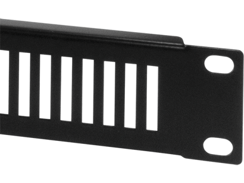 19" Ventileret blændplade til rackskab - 1U, Sort