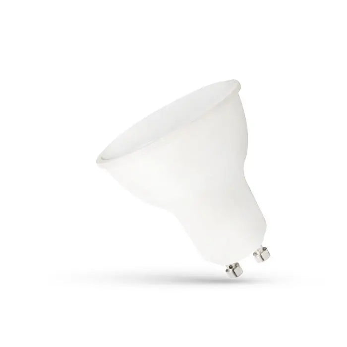 Spectrum 7,5W LED pære - GU10, 230V, matteret hvid plast