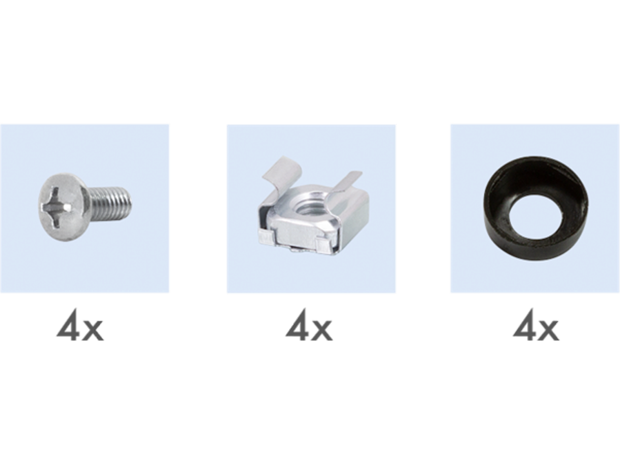 19" El-rackpanel - 9 x CEE7/3 hun, ON/OFF kontakt, Grå (2m)