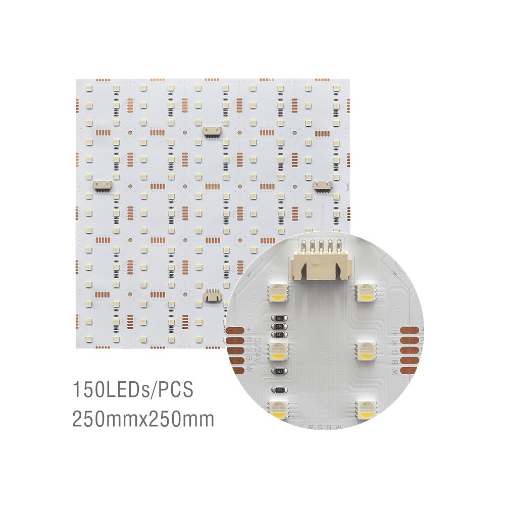 25x25 foldbar RGBW LED ark RA95, 15W - IP20, RA95, 24V - 17,5W/meter LED Strip - Input: 24V - 840lm/meter - RA94