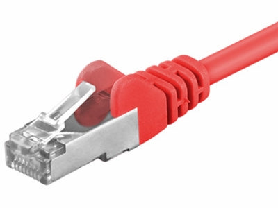 FTP netværkskabel - Skærmet CAT5e, 2xRJ45, RØD (1m)