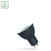LED GU10 6W Neutral Hvid Spotlight med Linse - Sort Hus, Spectrum (230V, 480lm, RA80, 38°)