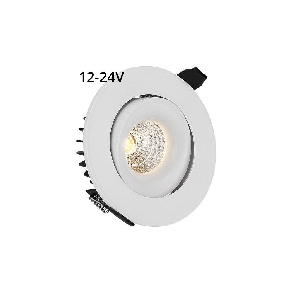 LEDlife 6W Indbygningsspot - Hul: Ø7,5 cm, Mål: Ø9 cm, RA90, Hvid Kant, Dæmpbar, 12-24V