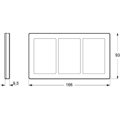 LK Fuga ramme PURE 66 glas 3x1½m - sort