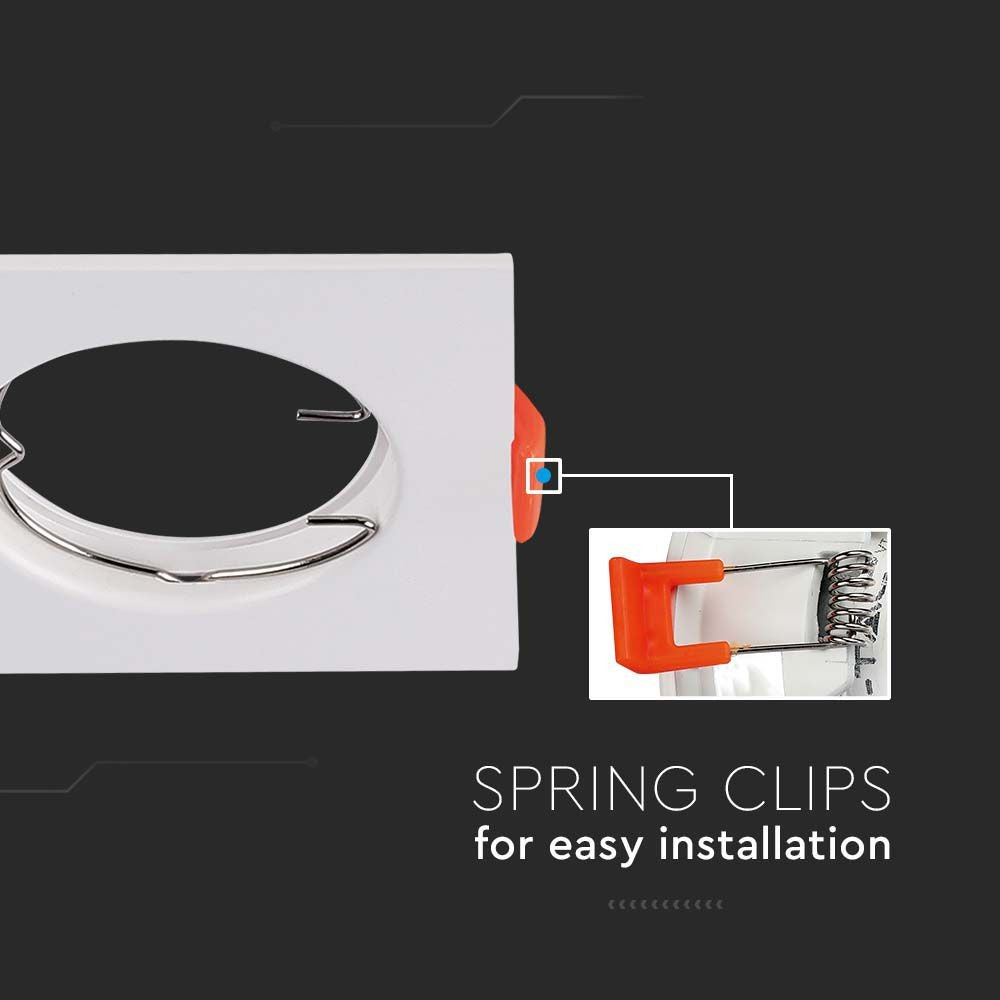 V-Tac Pro GU10 lampe - firkantet, hvid - 3 års producentgaranti