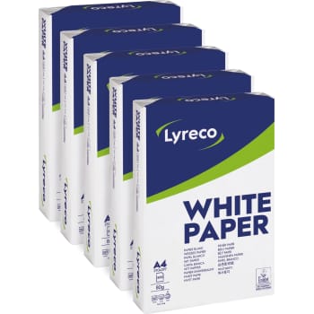 Printerpapir, A4, 80 g, kasse med 5 x 500 ark